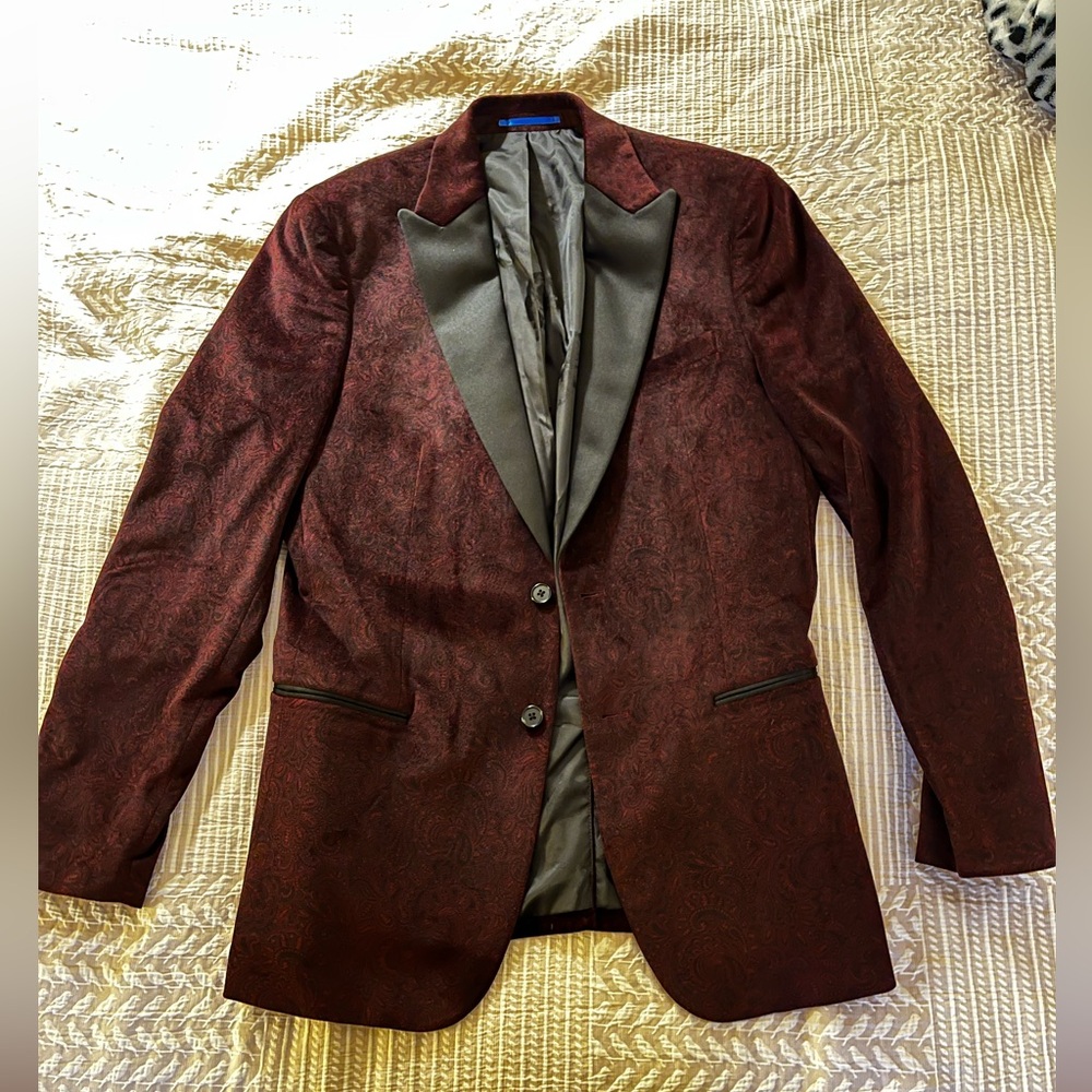 Sophisticated Maroon Paisley Blazer